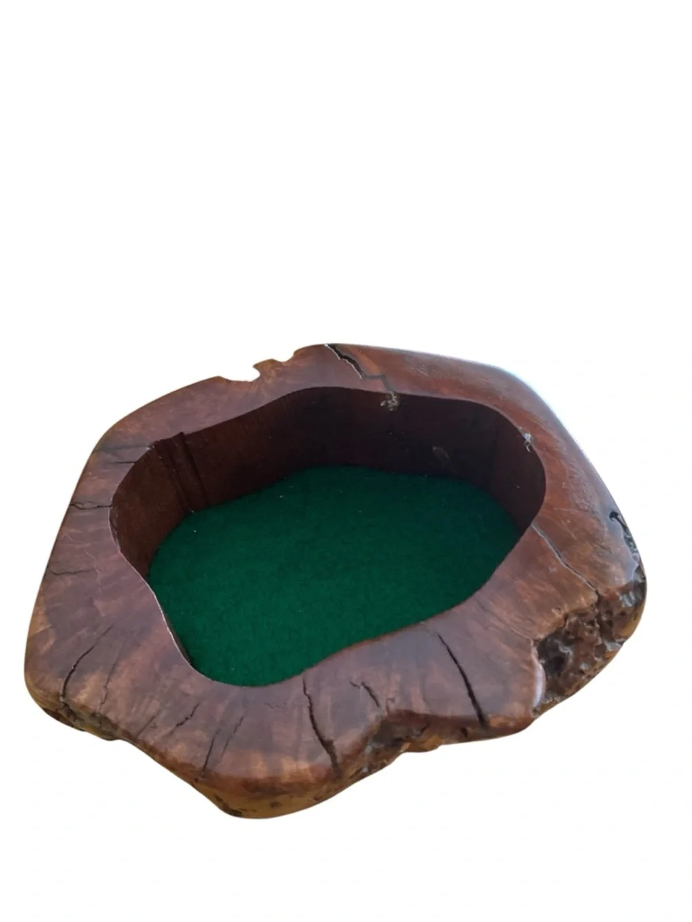 Handmade natural burl wood keepsake box